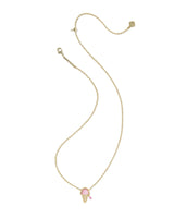 Kendra Scott Ice Cream Gold Short Pendant Necklace - Pink Mother Of Pearl