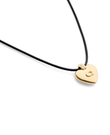 Coach Signature Puffy Heart Pendant Leather Necklace