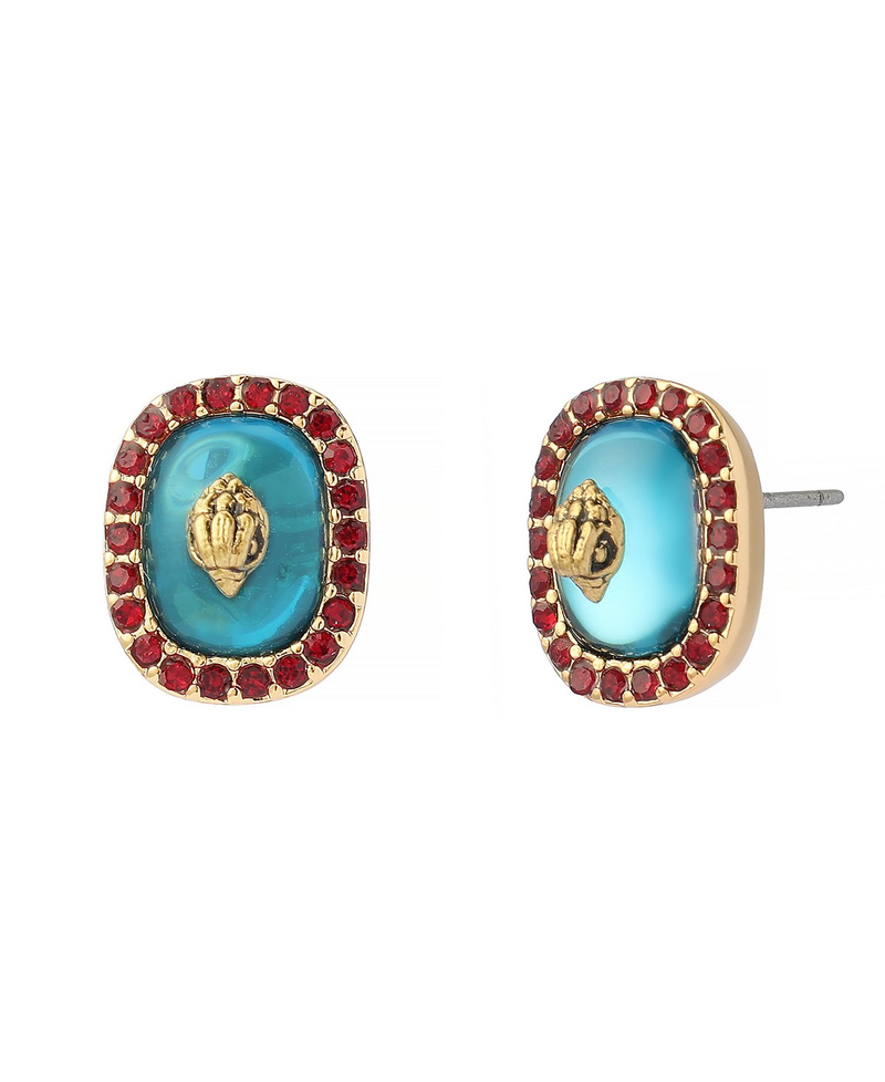 Kurt Geiger Blue Crystal Eagle Square Stud Earrings – ShopCGX