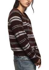 Lucky Brand Womens Cloud Soft Striped Henley Shirt