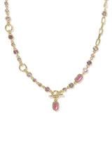 Kendra Scott Mini Elisa Abbie Pink Mix Strand Necklace - Gold Plated