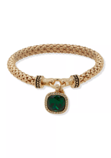 Nine West Square Green Gem Stretch Bracelet