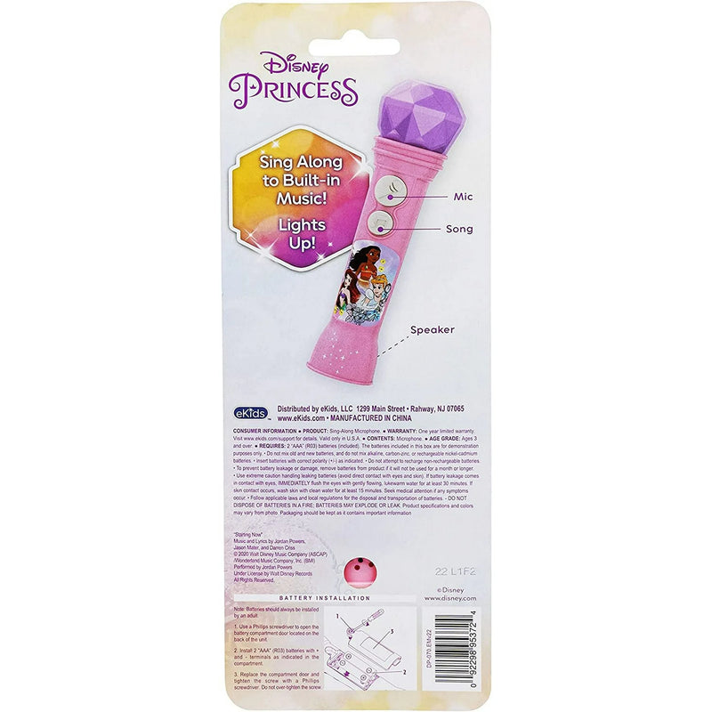 eKids Disney Princess Microphone for Kids with Built-in Music