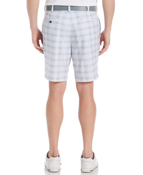 PGA Tour Mens 9" Shadow Plaid Golf Shorts with Active Waistband