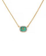 Kurt Geiger Square Green Crystal Eagle Short Pendant Necklace