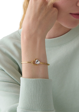Kate Spade Silver Heart Inside Heart Bangle Bracelet