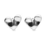 UNOde50 Silver Heart Shaped Stud Earrings