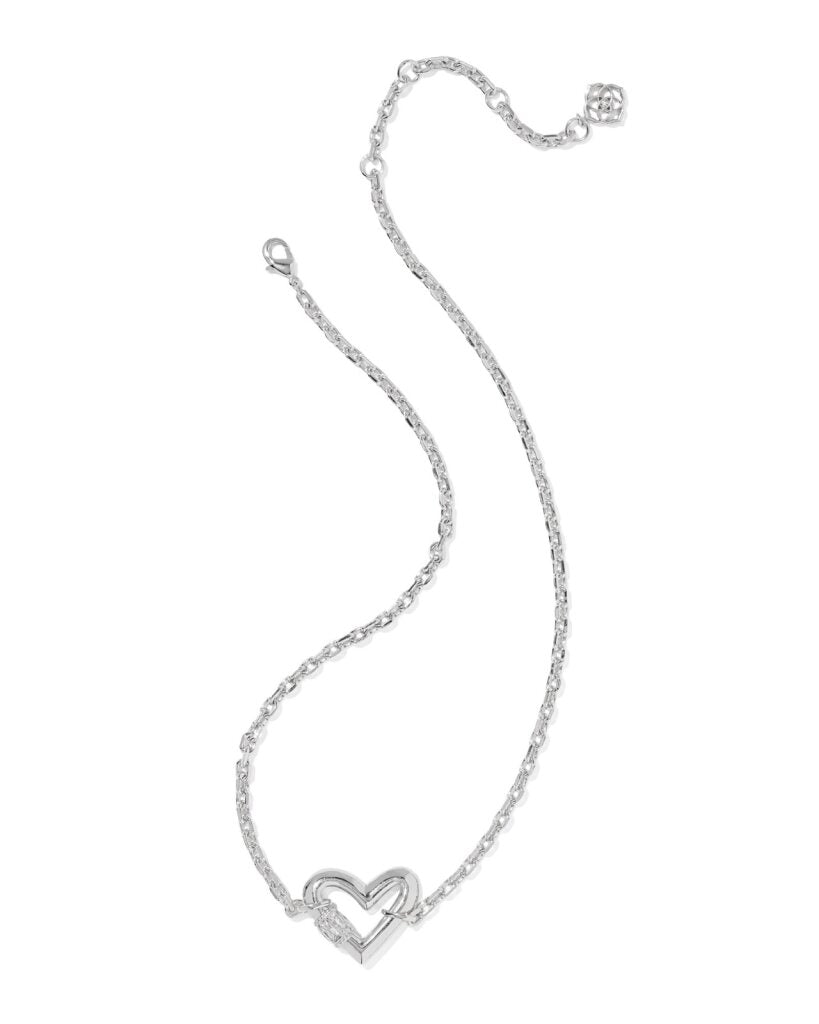 Kendra Scott Emery Silver Heart Short Pendant Necklace