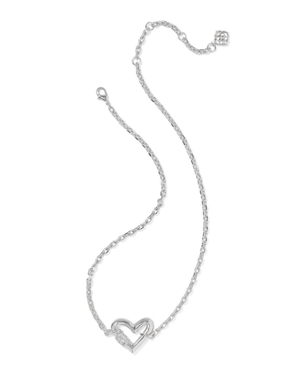 Kendra Scott Emery Silver Heart Short Pendant Necklace
