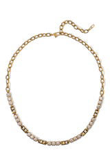 Nadri Delancey Gold Cubic Zirconia Frontal Necklace