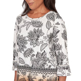 Ruby Rd. Womens Ombre Floral Crew Neck Top