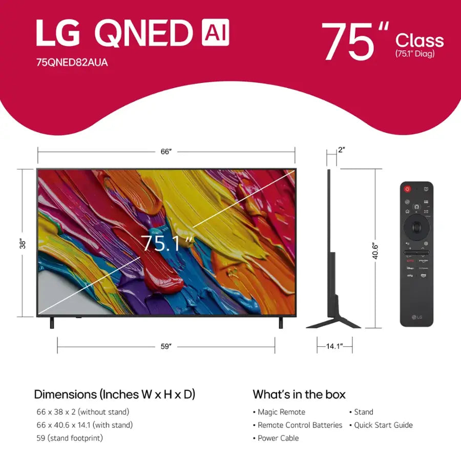 LG 75" Class 82A Series QNED AI 4K UHD Smart webOS TV