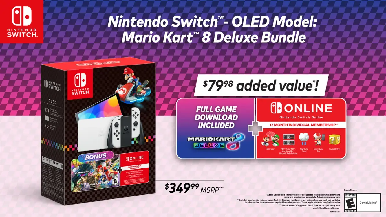 Nintendo Switch Mario Kart 8 Deluxe OLED Bundle