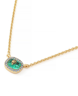 Kurt Geiger Square Green Crystal Eagle Short Pendant Necklace