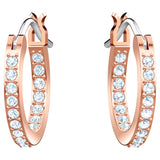 Swarovski Symbolica Hoop Earrings - Evil eye, Blue, Rose gold-tone plated