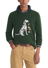 Nautica Mens Intarsia Dog Crewneck Sweater