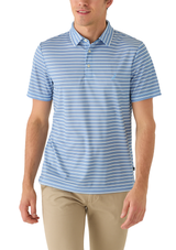 Nautic Mens Performance Stripe Polo Short Sleeve Shirt
