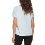 DKNY Womens Striped Logo Short Sleeve T-Shirt