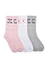 Favorite Daughter Womens The Mom Of The Year Heart Socks Box - Set of 3
