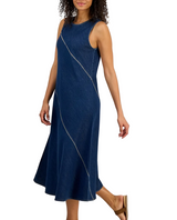 Nautica Womens Asymmetrical Denim Midi Dress