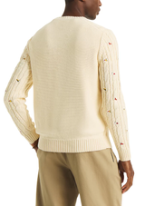 Nautica Mens Embroidered Cable Crewneck Sweater
