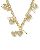Jayna Mother Of Pearl Statement Valentines Necklace - Gold Plated
