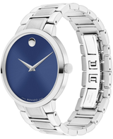 Movado Mens Portfolio Silver Blue Dial Watch