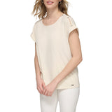 Calvin Klein Womens Matte Jersey Short Sleeve Top