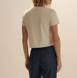 Favorite Daughter Womens The Cropped Signature Short Sleeve T-Shirt