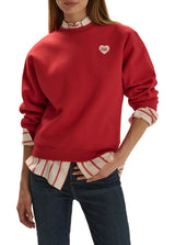 Favorite Daughter Womens The Embroidered Favorite Daughter Heart Sweatshirt