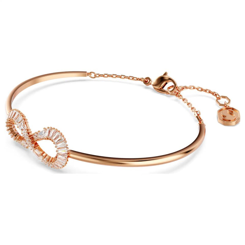 Swarovski Hyperbola Bangle Bracelet - Infinity, White, Rose Gold-Tone Plated