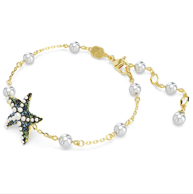 Swarovski Idyllia Angelic Bracelet - Crystal pearls, Starfish, Multicolored, Gold-tone plated