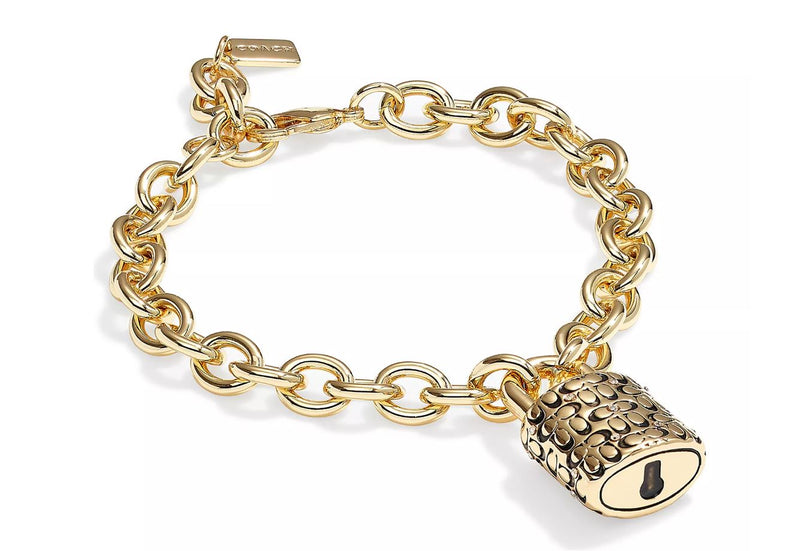 Coach Quilted Padlock Bracelet - Gold-Plated