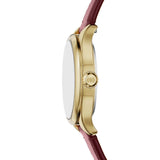Fossil Womens Gilmore Three-Hand Red Leather Watch