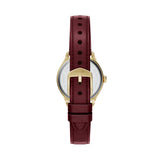 Fossil Womens Gilmore Three-Hand Red Leather Watch