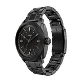 Fossil Mens Machine Three-Hand Date Black Stainless-Steel Watch