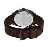 Fossil Mens Machine Three-Hand Date Brown Leather Watch