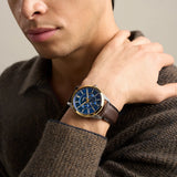 Fossil Mens Pearson Multi-Function Brown Leather Watch