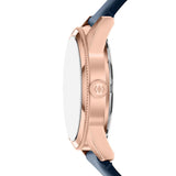 Fossil Mens Pearson Multi-Function Navy Leather Watch