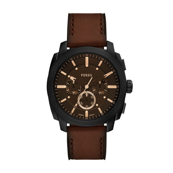 Fossil Mens Machine Leather Brown Watch