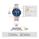 Fossil Blu Round Dial Nate Chronograph Stainless Steel Watch