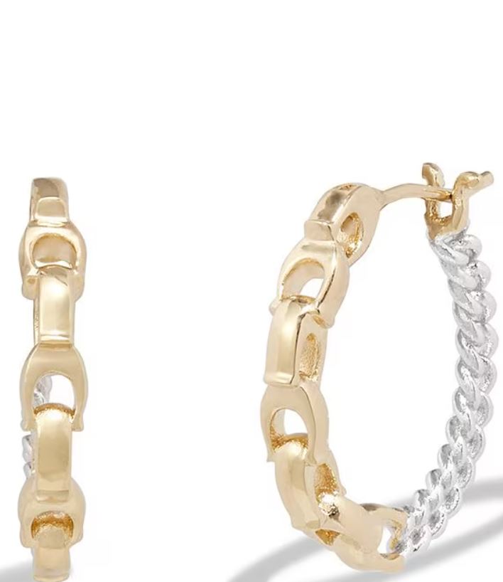 Coach Signature C Mixed Small Hoop Earrings - Gold-Plated