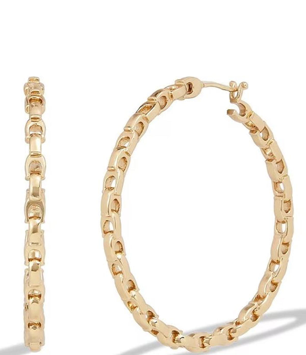 Coach Signature C Chain Hoop Earrings - Gold-Plated