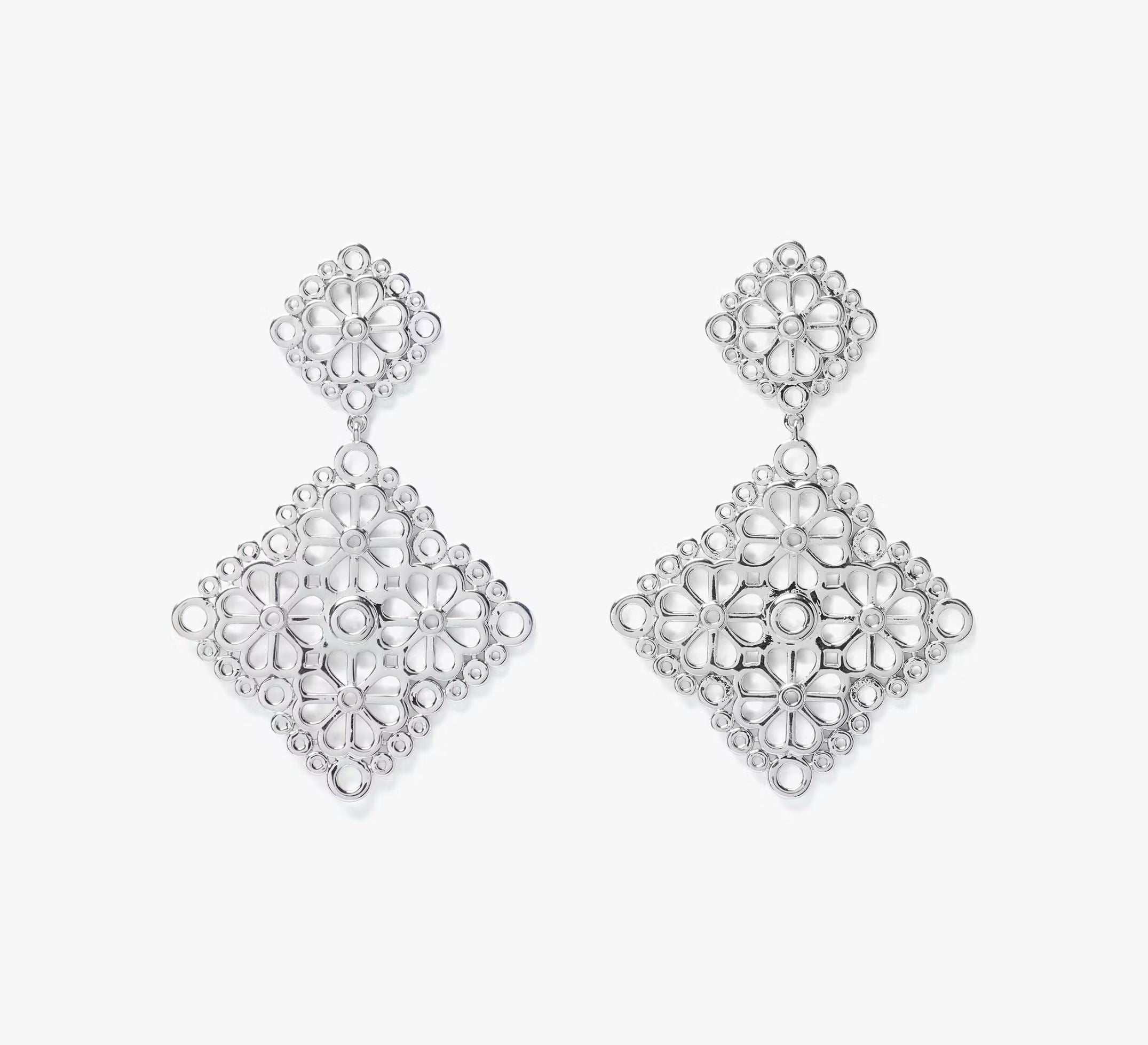 Kate Spade Spade Flower Lace Drop Earrings - Silver
