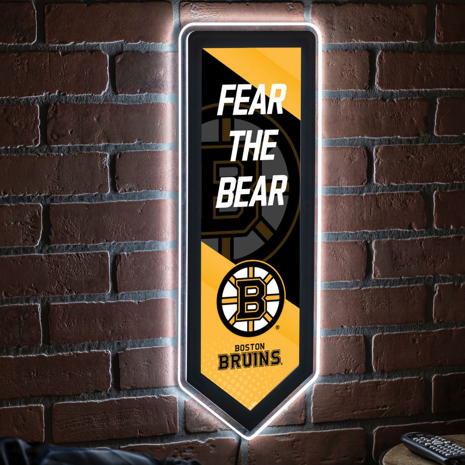 Evergreen Boston Bruins Pennant 9" x 23" LED Lighted Sign