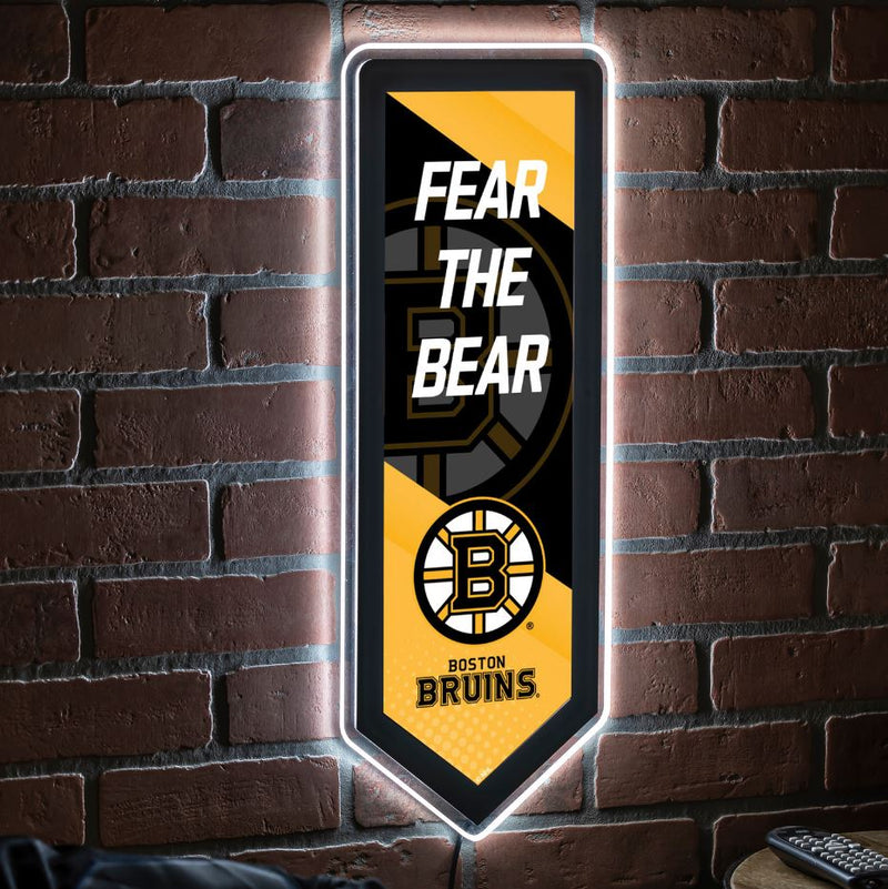 Evergreen Boston Bruins Pennant 9" x 23" LED Lighted Sign