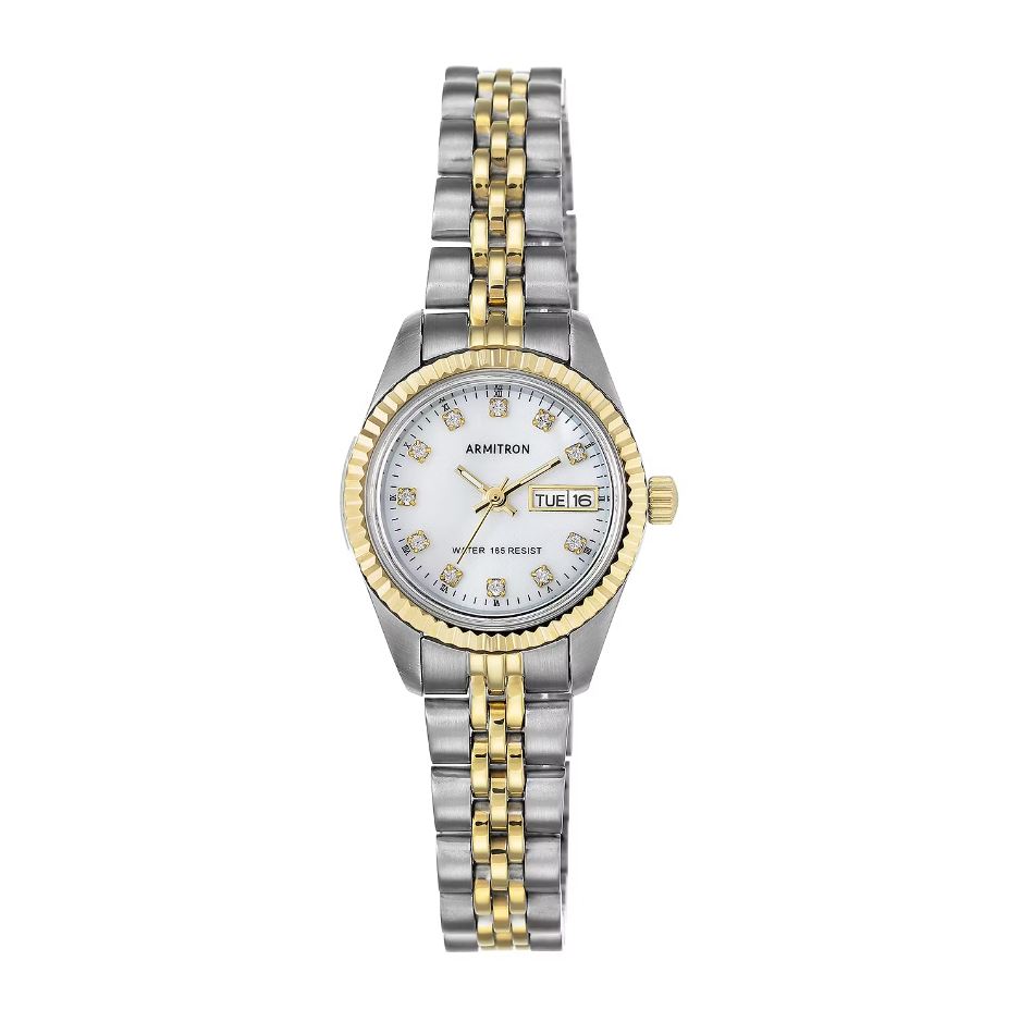 Armitron Womens Two-Tone Mother-of-Pearl Watch