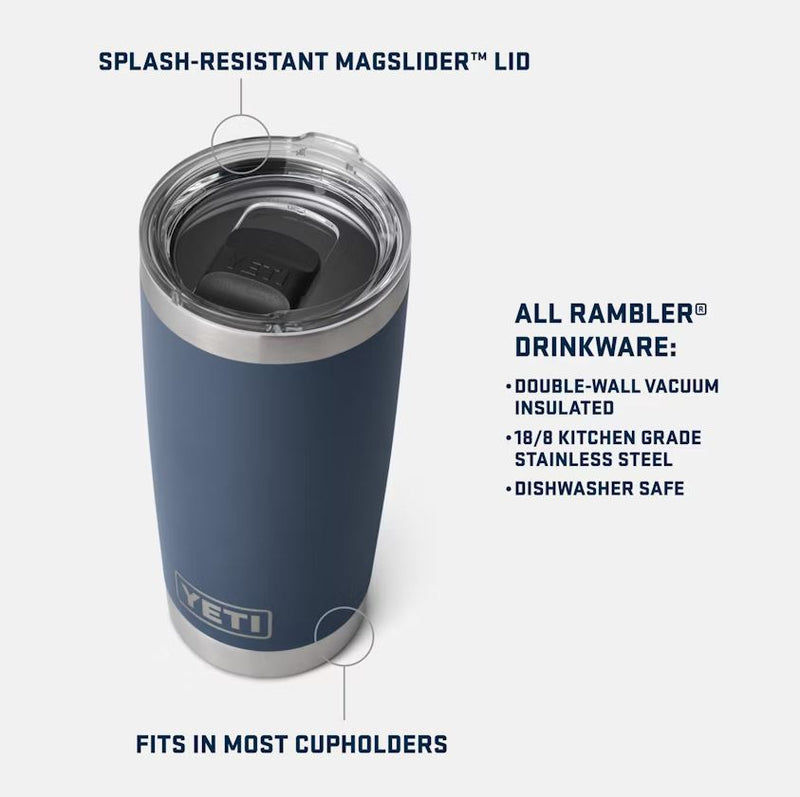 YETI Rambler 20 oz. Tumbler with Magslider Lid