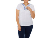 Ruby Rd. Womens Split Neck Pull On Top