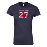 Coast Guard Womens #27 Commandant Short Sleeve T-Shirt